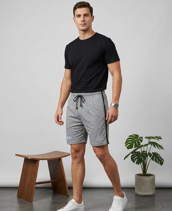 T.T. Men’s Cotton Blend | Solid Round Neck T-Shirt & Regular Fit Shorts | Casual Co-ord Set for Men