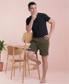 T.T. Men’s Cotton Blend | Solid Round Neck T-Shirt & Regular Fit Shorts | Casual Co-ord Set for Men