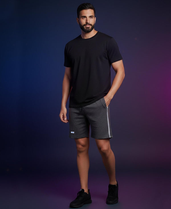 T.T. Men’s Cotton Blend | Solid Round Neck T-Shirt & Regular Fit Shorts | Casual Co-ord Set for Men