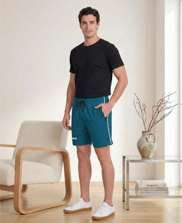 T.T. Men’s Cotton Blend | Solid Round Neck T-Shirt & Regular Fit Shorts | Casual Co-ord Set for Men