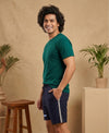T.T. Men’s Cotton Blend | Solid Round Neck T-Shirt & Regular Fit Shorts | Casual Co-ord Set for Men