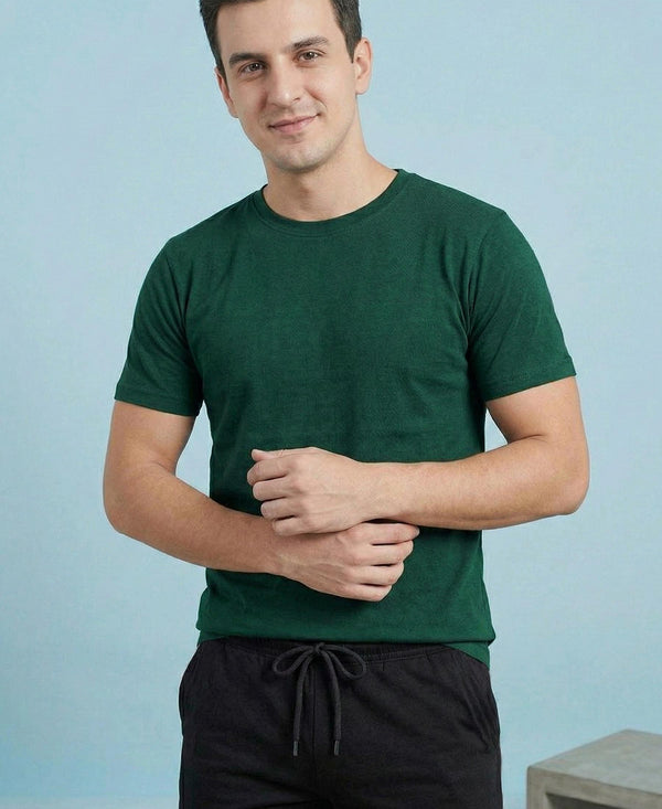 T.T. Men’s Cotton Blend | Solid Round Neck T-Shirt & Regular Fit Shorts | Casual Co-ord Set for Men