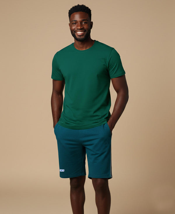 T.T. Men’s Cotton Blend | Solid Round Neck T-Shirt & Regular Fit Shorts | Casual Co-ord Set for Men