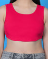T.T. Women|Ribbed Crop Top|Sleeveless Round Neck Slim Fit Aesthetic Streetwear Top|Stretchable Cotton Fabric|Tshirt|Top||Pink