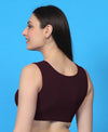 T.T. Women|Ribbed Crop Top|Sleeveless Round Neck Slim Fit Aesthetic Streetwear Top|Stretchable Cotton Fabric|Tshirt|Top||Plum