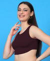 T.T. Women|Ribbed Crop Top|Sleeveless Round Neck Slim Fit Aesthetic Streetwear Top|Stretchable Cotton Fabric|Tshirt|Top||Plum
