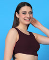 T.T. Women|Ribbed Crop Top|Sleeveless Round Neck Slim Fit Aesthetic Streetwear Top|Stretchable Cotton Fabric|Tshirt|Top||Plum