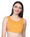 T.T. Women|Ribbed Crop Top|Sleeveless Round Neck Slim Fit Aesthetic Streetwear Top|Stretchable Cotton Fabric|Tshirt|Top||Mustard