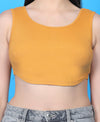 T.T. Women|Ribbed Crop Top|Sleeveless Round Neck Slim Fit Aesthetic Streetwear Top|Stretchable Cotton Fabric|Tshirt|Top||Mustard