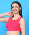 T.T. Women|Ribbed Crop Top|Sleeveless Round Neck Slim Fit Aesthetic Streetwear Top|Stretchable Cotton Fabric|Tshirt|Top||L.Pink