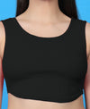 T.T. Women|Ribbed Crop Top|Sleeveless Round Neck Slim Fit Aesthetic Streetwear Top|Stretchable Cotton Fabric|Tshirt|Top||D.Green