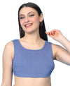 T.T. Women|Ribbed Crop Top|Sleeveless Round Neck Slim Fit Aesthetic Streetwear Top|Stretchable Cotton Fabric|Tshirt|Top||Blue