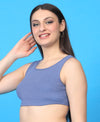 T.T. Women|Ribbed Crop Top|Sleeveless Round Neck Slim Fit Aesthetic Streetwear Top|Stretchable Cotton Fabric|Tshirt|Top||Blue