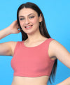 T.T. Women|Ribbed Crop Top|Sleeveless Round Neck Slim Fit Aesthetic Streetwear Top|Stretchable Cotton Fabric|Tshirt|Top||Apricot