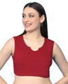 T.T. Women|Ribbed Crop Top|Sleeveless Notch Neck Slim Fit Aesthetic Streetwear Top|Stretchable Cotton Fabric|Tshirt|Top||Maroon