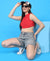 T.T. Women|Ribbed Crop Top|Sleeveless High Neck Slim Fit Aesthetic Streetwear Top|Stretchable Cotton Fabric|Tshirt|Top||Red