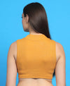 T.T. Women|Ribbed Crop Top|Sleeveless High Neck Slim Fit Aesthetic Streetwear Top|Stretchable Cotton Fabric|Tshirt|Top||Mustard