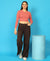 T.T. Women|Stylish Crop Top|Ribbed Slim Fit Full Sleeve Round Neck Trendy Casual Wear Top|Stretchable Cotton Fabric|Tshirt|Top||Light Pink