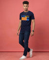 T.T. Men|Graphics Printed Tshirts For Men|Eco Friendly Fabric|Round Neck|Half Sleeves|Cotton Blended Tees For Men|Regular Fit|Big Print|Navy