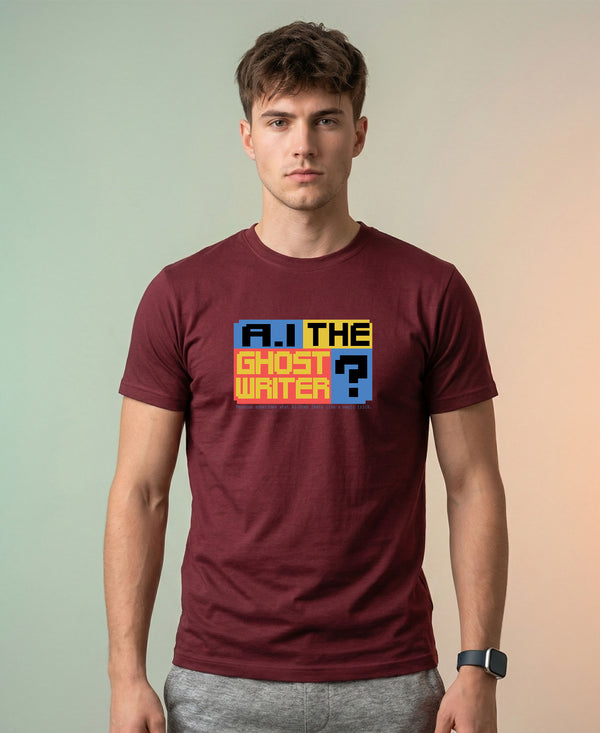 T.T. Men|Graphics Printed Tshirts For Men|Eco Friendly Fabric|Round Neck|Half Sleeves|Cotton Blended Tees For Men|Regular Fit|Big Print|Maroon