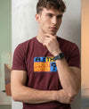 T.T. Men|Graphics Printed Tshirts For Men|Eco Friendly Fabric|Round Neck|Half Sleeves|Cotton Blended Tees For Men|Regular Fit|Big Print|Maroon