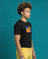T.T. Men|Graphics Printed Tshirts For Men|Eco Friendly Fabric|Round Neck|Half Sleeves|Cotton Blended Tees For Men|Regular Fit|Big Print|Black