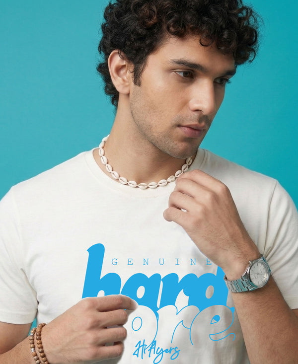 T.T. Men|Graphics Printed Tshirts For Men|Eco Friendly Fabric|Round Neck|Half Sleeves|Cotton Blended Tees For Men|Regular Fit|Big Print|White