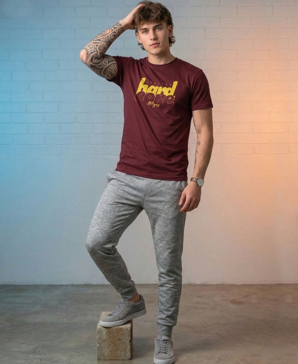 T.T. Men|Graphics Printed Tshirts For Men|Eco Friendly Fabric|Round Neck|Half Sleeves|Cotton Blended Tees For Men|Regular Fit|Big Print|Maroon