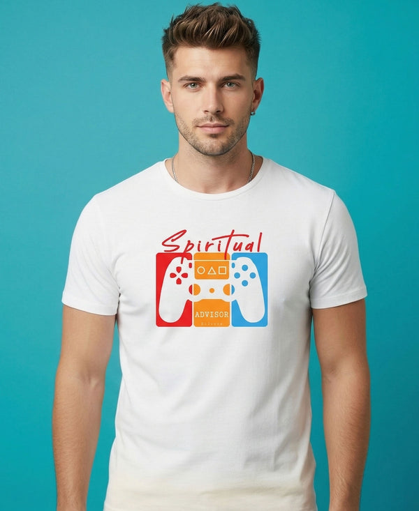 T.T. Men|Graphics Printed Tshirts For Men|Eco Friendly Fabric|Round Neck|Half Sleeves|Cotton Blended Tees For Men|Regular Fit|Big Print|White