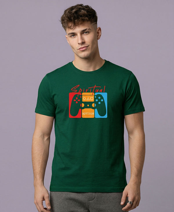 T.T. Men|Graphics Printed Tshirts For Men|Eco Friendly Fabric|Round Neck|Half Sleeves|Cotton Blended Tees For Men|Regular Fit|Big Print|Olive