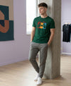 T.T. Men|Graphics Printed Tshirts For Men|Eco Friendly Fabric|Round Neck|Half Sleeves|Cotton Blended Tees For Men|Regular Fit|Big Print|Olive