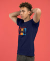 T.T. Men|Graphics Printed Tshirts For Men|Eco Friendly Fabric|Round Neck|Half Sleeves|Cotton Blended Tees For Men|Regular Fit|Big Print|Navy