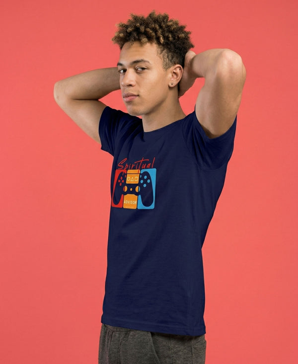 T.T. Men|Graphics Printed Tshirts For Men|Eco Friendly Fabric|Round Neck|Half Sleeves|Cotton Blended Tees For Men|Regular Fit|Big Print|Navy