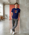 T.T. Men|Graphics Printed Tshirts For Men|Eco Friendly Fabric|Round Neck|Half Sleeves|Cotton Blended Tees For Men|Regular Fit|Big Print|Navy