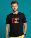 T.T. Men|Graphics Printed Tshirts For Men|Eco Friendly Fabric|Round Neck|Half Sleeves|Cotton Blended Tees For Men|Regular Fit|Big Print|Black