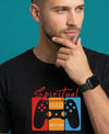 T.T. Men|Graphics Printed Tshirts For Men|Eco Friendly Fabric|Round Neck|Half Sleeves|Cotton Blended Tees For Men|Regular Fit|Big Print|Black