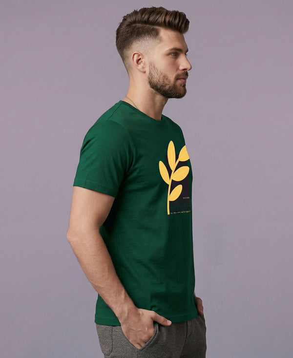 T.T. Men|Graphics Printed Tshirts For Men|Eco Friendly Fabric|Round Neck|Half Sleeves|Cotton Blended Tees For Men|Regular Fit|Big Print|Olive