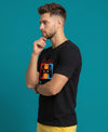 T.T. Men|Graphics Printed Tshirts For Men|Eco Friendly Fabric|Round Neck|Half Sleeves|Cotton Blended Tees For Men|Regular Fit|Big Print|Black