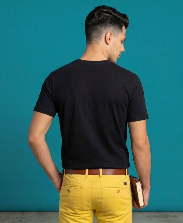 T.T. Men|Graphics Printed Tshirts For Men|Eco Friendly Fabric|Round Neck|Half Sleeves|Cotton Blended Tees For Men|Regular Fit|Big Print|Black