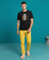 T.T. Men|Graphics Printed Tshirts For Men|Eco Friendly Fabric|Round Neck|Half Sleeves|Cotton Blended Tees For Men|Regular Fit|Big Print|Black