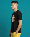 T.T. Men|Graphics Printed Tshirts For Men|Eco Friendly Fabric|Round Neck|Half Sleeves|Cotton Blended Tees For Men|Regular Fit|Big Print|Black