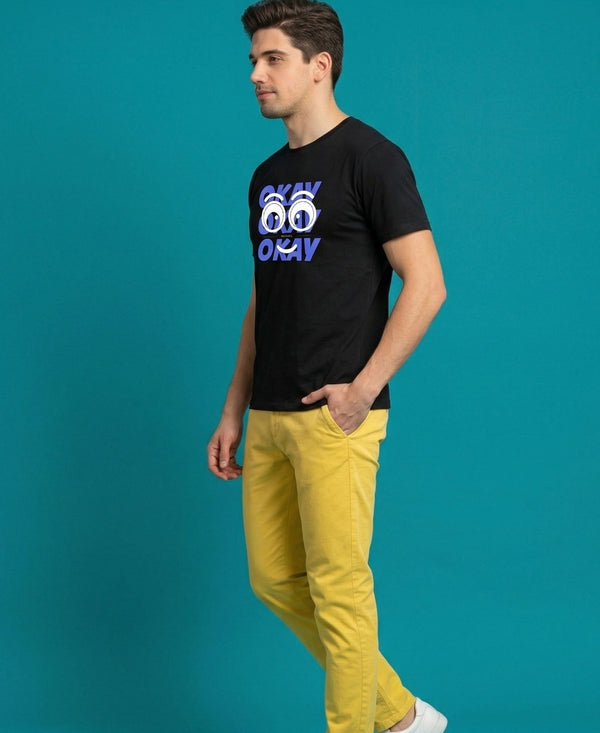 T.T. Men|Graphics Printed Tshirts For Men|Eco Friendly Fabric|Round Neck|Half Sleeves|Cotton Blended Tees For Men|Regular Fit|Big Print|Black