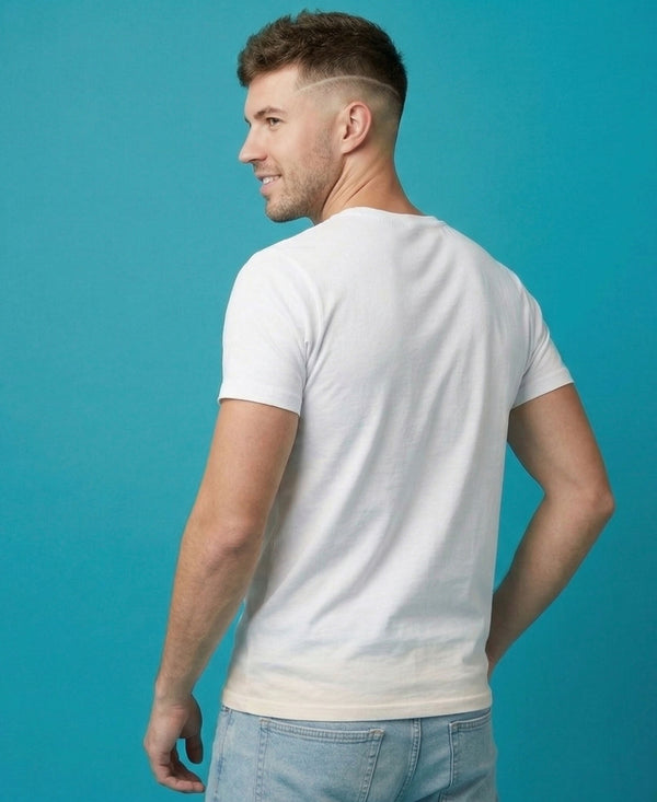 T.T. Men|Graphics Printed Tshirts For Men|Eco Friendly Fabric|Round Neck|Half Sleeves|Cotton Blended Tees For Men|Regular Fit|Big Print|White