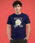 T.T. Men|Graphics Printed Tshirts For Men|Eco Friendly Fabric|Round Neck|Half Sleeves|Cotton Blended Tees For Men|Regular Fit|Big Print|Navy