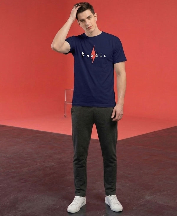 T.T. Men|Graphics Printed Tshirts For Men|Eco Friendly Fabric|Round Neck|Half Sleeves|Cotton Blended Tees For Men|Regular Fit|Big Print|Navy