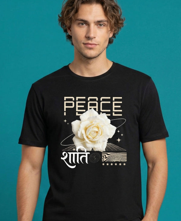 T.T. Men|Graphics Printed Tshirts For Men|Eco Friendly Fabric|Round Neck|Half Sleeves|Cotton Blended Tees For Men|Regular Fit|Big Print|Black