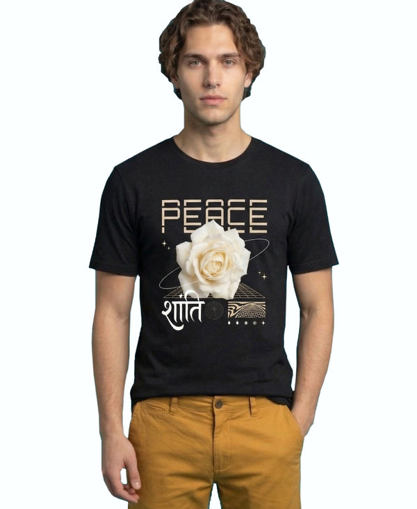 T.T. Men|Graphics Printed Tshirts For Men|Eco Friendly Fabric|Round Neck|Half Sleeves|Cotton Blended Tees For Men|Regular Fit|Big Print|Black