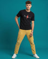 T.T. Men|Graphics Printed Tshirts For Men|Eco Friendly Fabric|Round Neck|Half Sleeves|Cotton Blended Tees For Men|Regular Fit|Big Print|Black