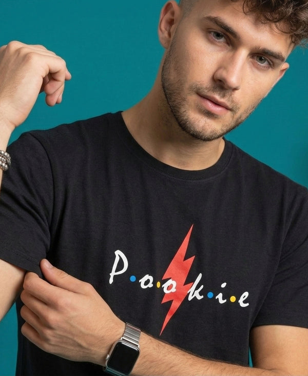 T.T. Men|Graphics Printed Tshirts For Men|Eco Friendly Fabric|Round Neck|Half Sleeves|Cotton Blended Tees For Men|Regular Fit|Big Print|Black