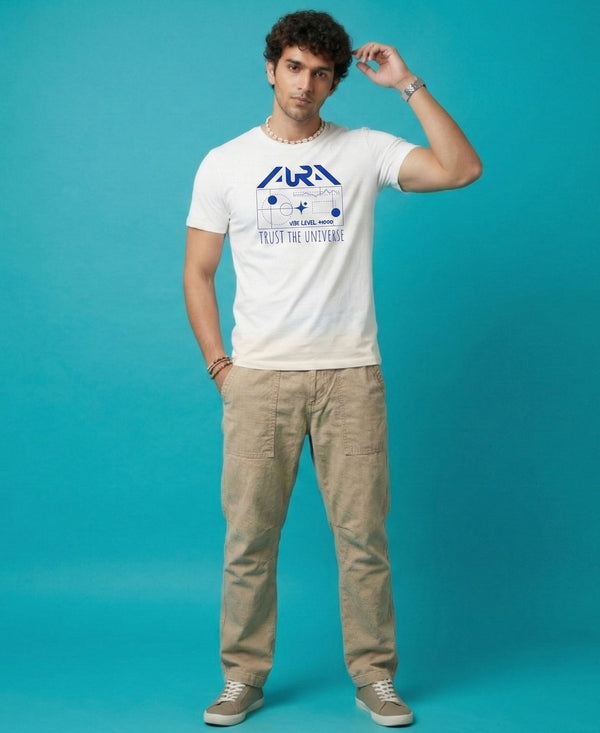 T.T. Men|Graphics Printed Tshirts For Men|Eco Friendly Fabric|Round Neck|Half Sleeves|Cotton Blended Tees For Men|Regular Fit|Big Print|White